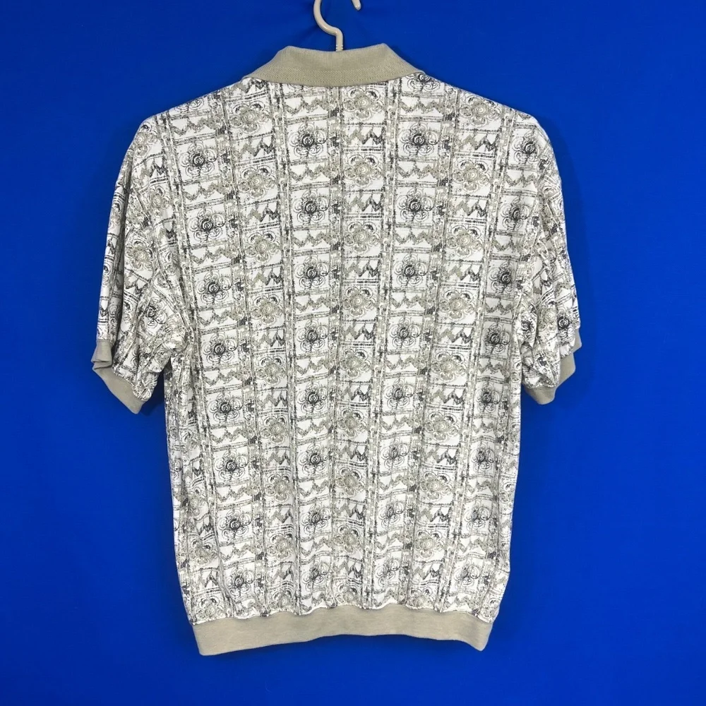 VINTAGE |•THOMPSON SHIRTMAKERS•| Vtg Polo Shirt Ribbed Bottom & Cuffs Size Large - Picture 5 of 5